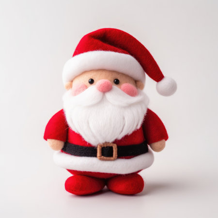 Felt funny Santa Claus for Christmas on a white backgroundの素材