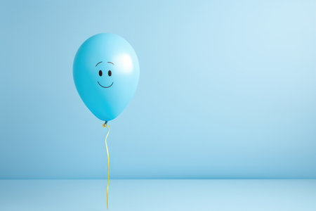 Balloon for Blue Monday on pastel background with copy spaceの素材
