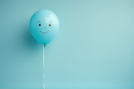 Balloon for Blue Monday on pastel background with copy spaceの素材