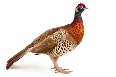 Pheasant on white backgroundの素材