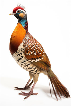 Pheasant on white backgroundの素材