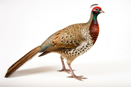 Pheasant on white backgroundの素材