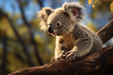 Young koala in the wildの素材