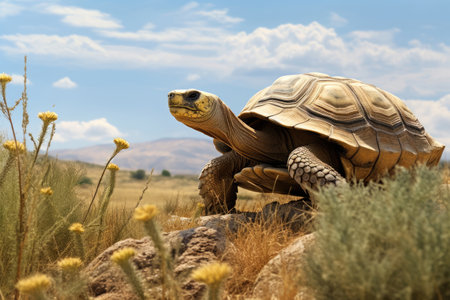 Steppe tortoise in the wildの素材