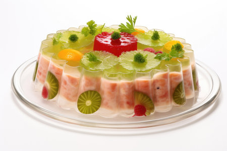Dish of aspic isolated on white backgroundの素材