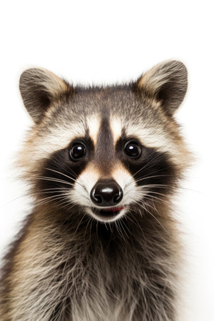 Funny raccoon on white backgroundの素材