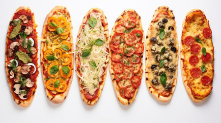 Assortment of different types of pizzaの素材