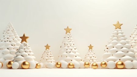 Christmas greeting card with fir and decorations with copy spaceの素材