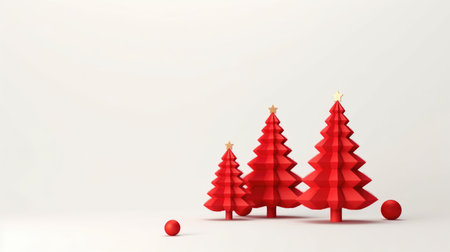 Christmas greeting card with fir and decorations with copy spaceの素材
