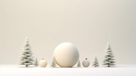Christmas greeting card with fir and decorations with copy spaceの素材