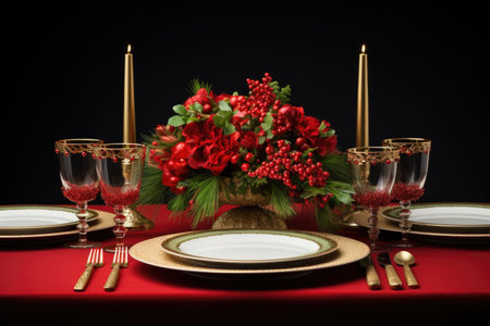 Christmas style dinner tableの素材