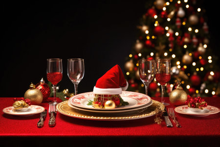 Christmas style dinner tableの素材