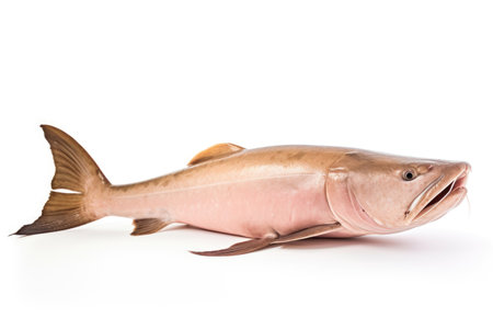 Fresh catfish on white backgroundの素材