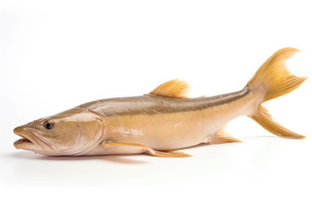 Fresh catfish on white backgroundの素材