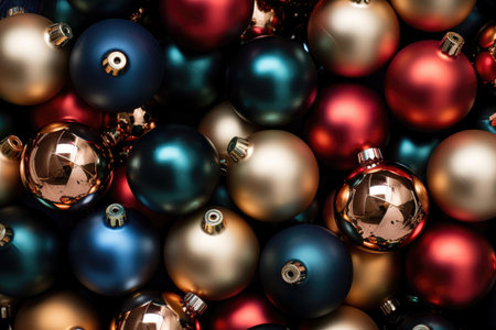 Colorful Christmas balls backgroundの素材