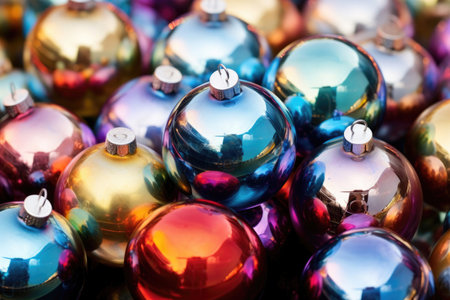 Colorful Christmas balls backgroundの素材