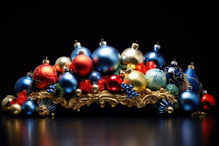 Composition of multi-colored Christmas ballsの素材