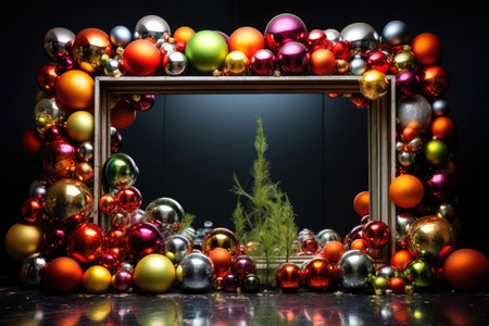 Composition of multi-colored Christmas ballsの素材