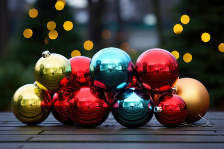 Composition of multi-colored Christmas ballsの素材
