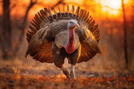 Male wild turkey in the wildの素材
