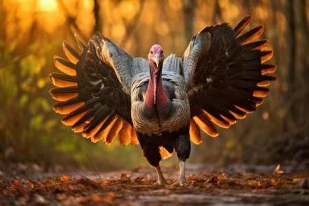 Male wild turkey in the wildの素材