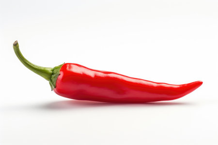 red hot chili pepper on white backgroundの素材