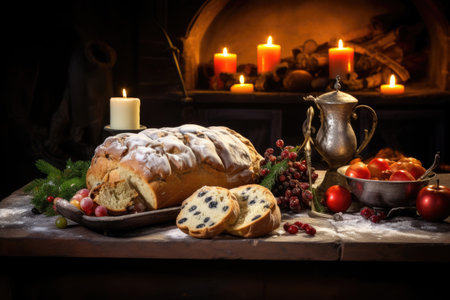 German Christmas cake stollenの素材