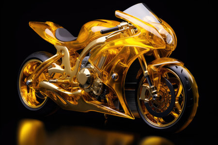Modern yellow motorcycleの素材