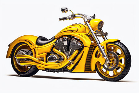 Modern yellow motorcycleの素材