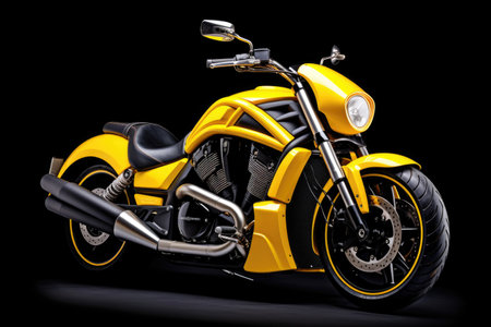 Modern yellow motorcycleの素材