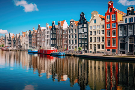 Colorful buildings in Amsterdamの素材
