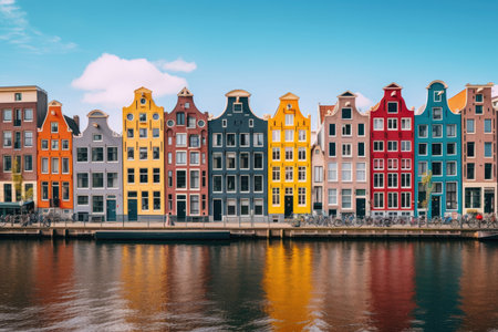 Colorful buildings in Amsterdamの素材