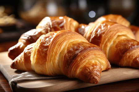 Appetizing croissants close-upの素材