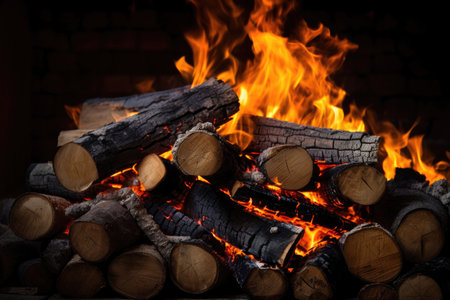 Fire in the fireplaceの素材