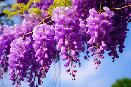 Blooming Wisteria Sinensis closeupの素材