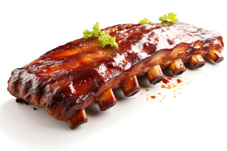 Roasted ribs on a white backgroundの素材