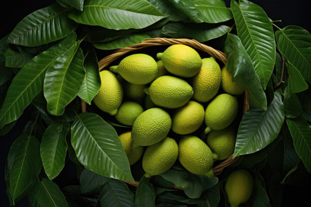 Jackfruit with leavesの素材