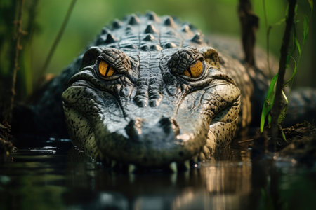 Alligator in its natural habitatの素材
