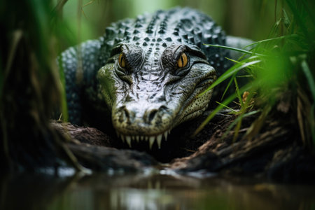 Alligator in its natural habitatの素材