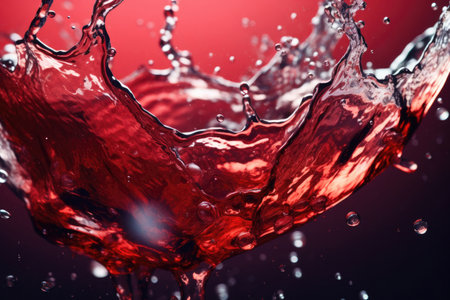 Close-up background of splashing red wineの素材
