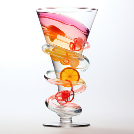 Health Energy - Isolated protein cocktail in a stylish glass on a white backgroundの素材