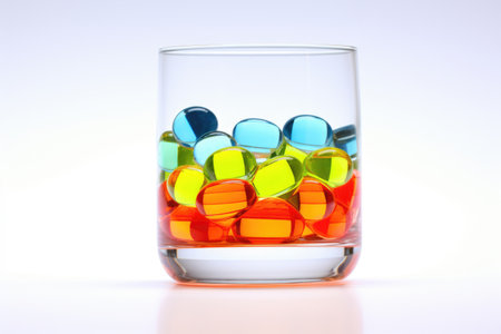 Health Energy - Isolated protein cocktail in a stylish glass on a white backgroundの素材