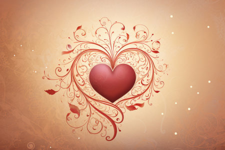 Design template for a Valentine's Day card in a style of sincere harmonyの素材