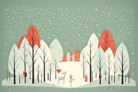 Christmas card template inspired by holiday celebrationの素材