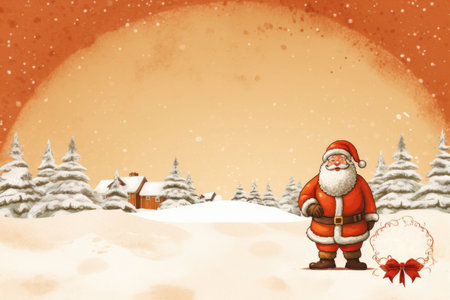 Christmas card template design with Santa Clausの素材