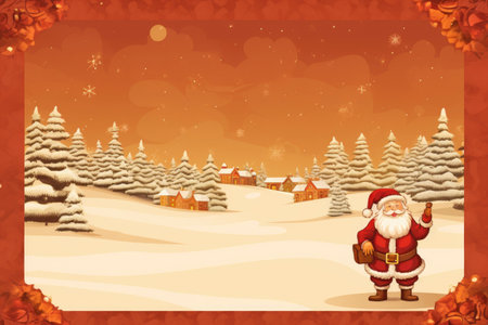 Christmas card template design with Santa Clausの素材