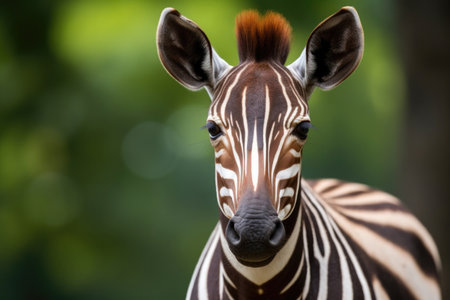 A captivating photo featuring the elusive Okapi in its natural habitatの素材