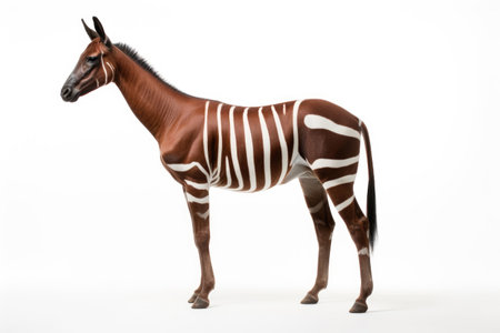 Okapi on white backgroundの素材
