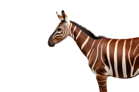 Okapi on white backgroundの素材