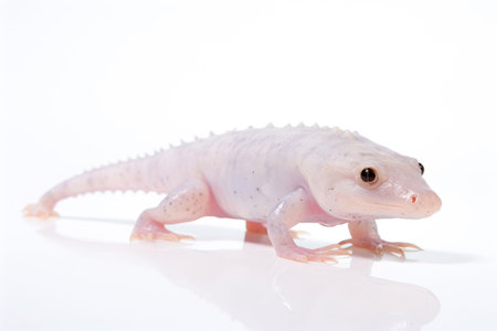 Aquatic amphibian Axolotl on white backgroundの素材